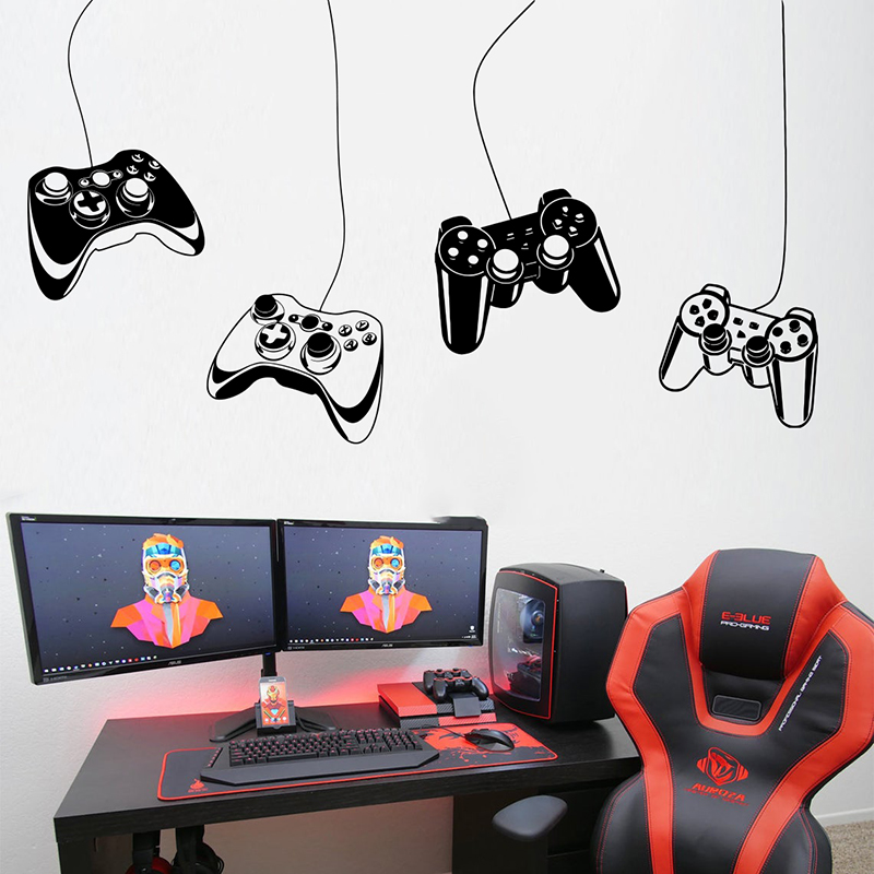 Gaming Console Wallpaper - 4 adet Oyun Denetleyicisi Duvar Sticker