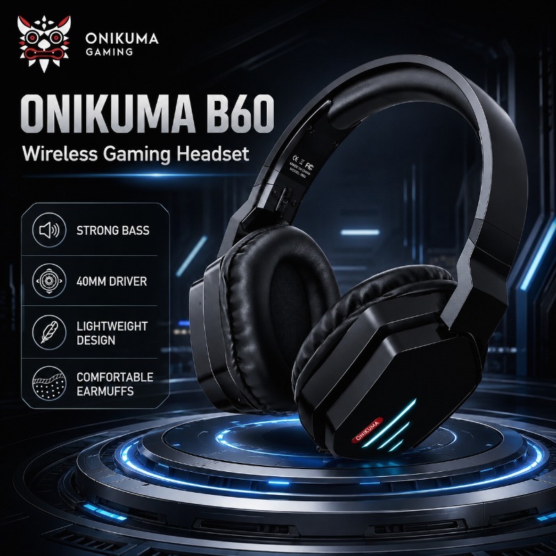 Gaming Console Amazon - ONIKUMA B60 Kablosuz Oyun Stereo Ses