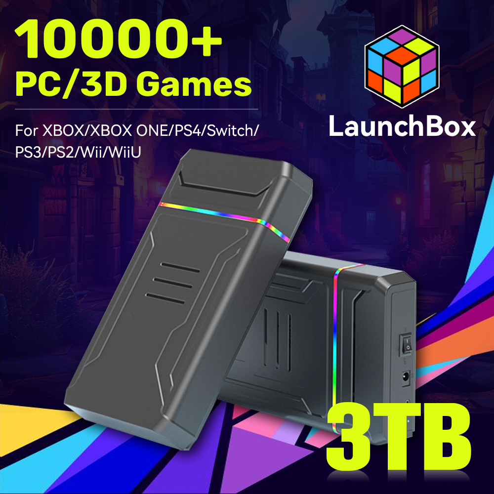 Gaming Console In Chinese - JMachen Launchbox XBOX/PS4/Switch/PS3/PS2/PS1/Wii/WiiU için 3TB Oyun