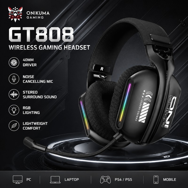 Gaming Console Amazon - ONIKUMA GT808 Oyun Kulaklığı Kablosuz Bluetooth
