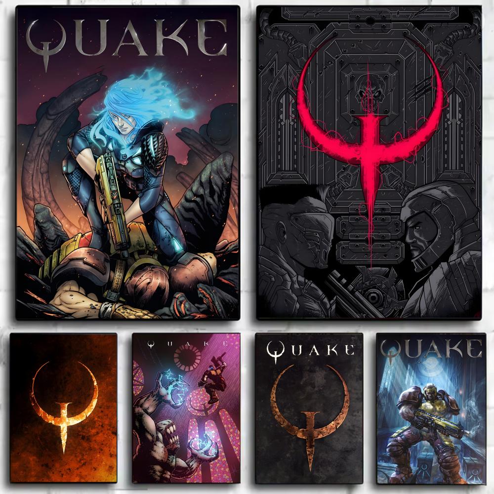Gaming Console Old School - Klasik Fps Retro VideoGame Q-Quake Posteri